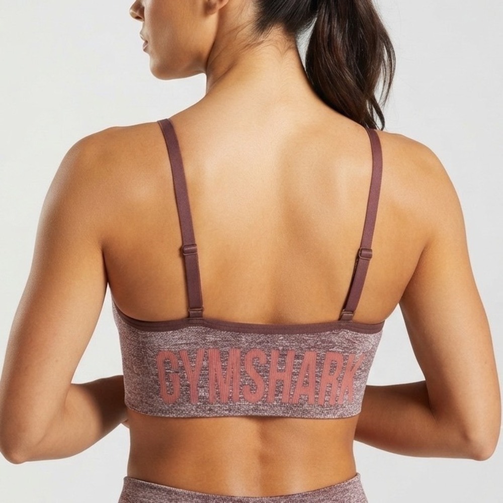 Gymshark Marl Seamless Sports Bra High Neck Adjustable Straps S
